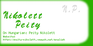 nikolett peity business card